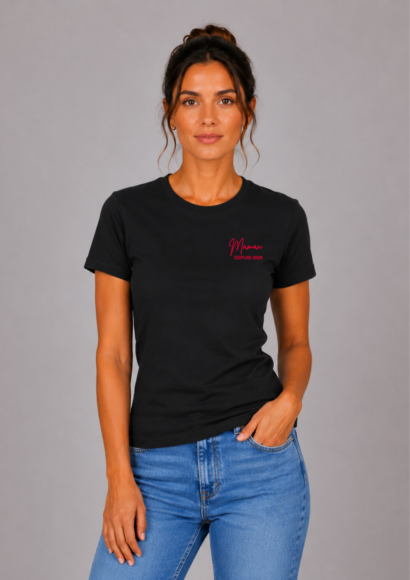 T-SHIRT - Broderie "Maman Depuis..."