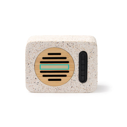 HAUT-PARLEUR SANS FIL EN TERRAZZO RECYCLÉ ET BAMBOU – MILER