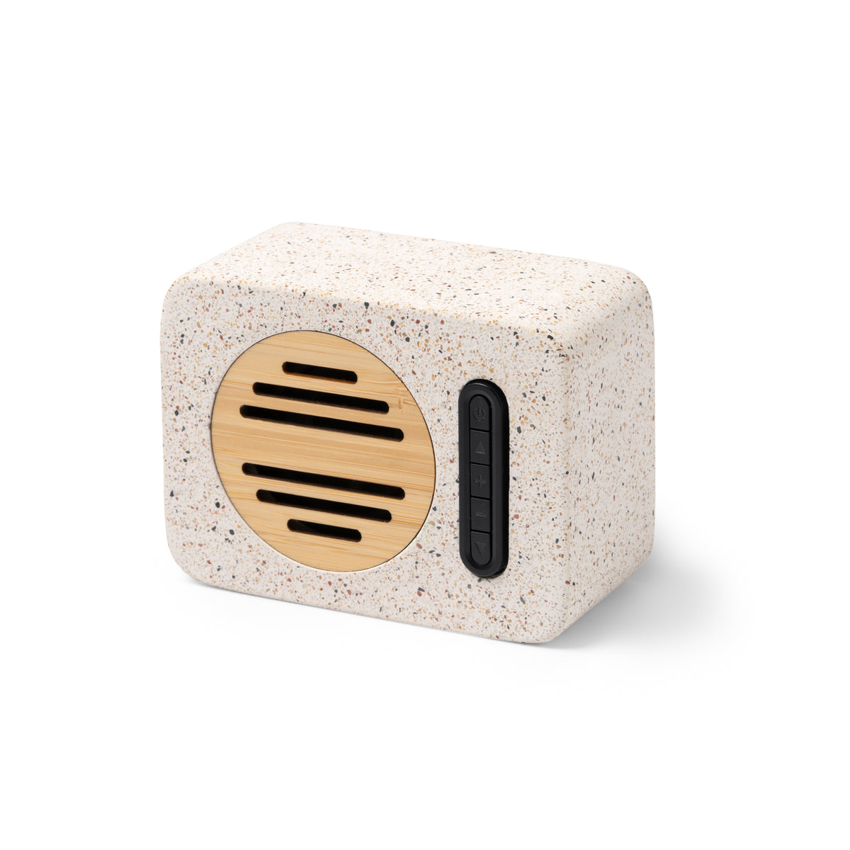 HAUT-PARLEUR SANS FIL EN TERRAZZO RECYCLÉ ET BAMBOU – MILER