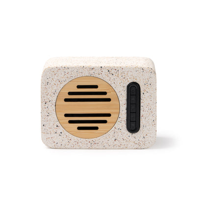 HAUT-PARLEUR SANS FIL EN TERRAZZO RECYCLÉ ET BAMBOU – MILER
