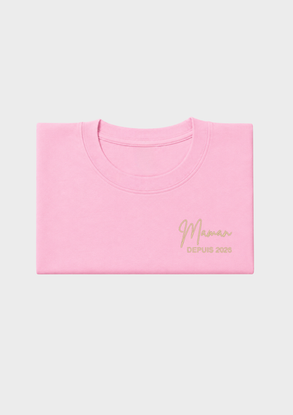 T-SHIRT - Broderie "Maman Depuis..."