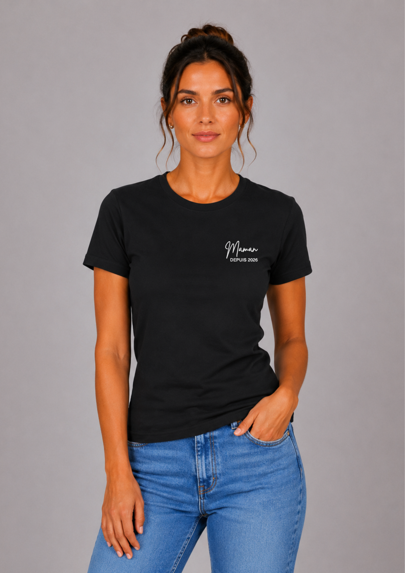 T-SHIRT - Broderie "Maman Depuis..."