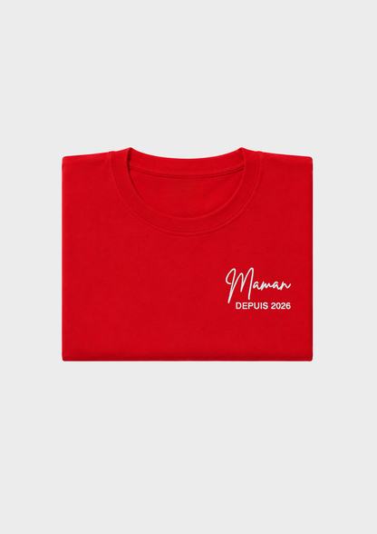T-SHIRT - Broderie "Maman Depuis..."