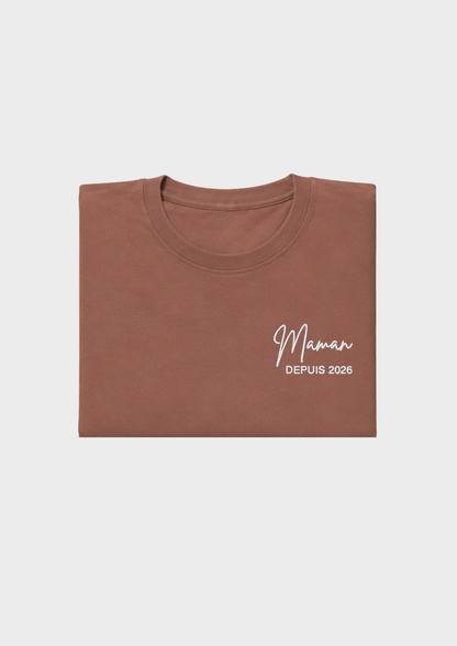 T-SHIRT - Broderie "Maman Depuis..."