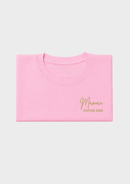 T-SHIRT - Broderie "Maman Depuis..."