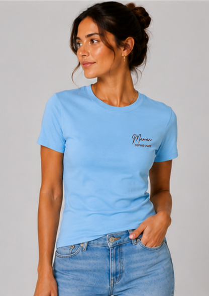 T-SHIRT - Broderie "Maman Depuis..."