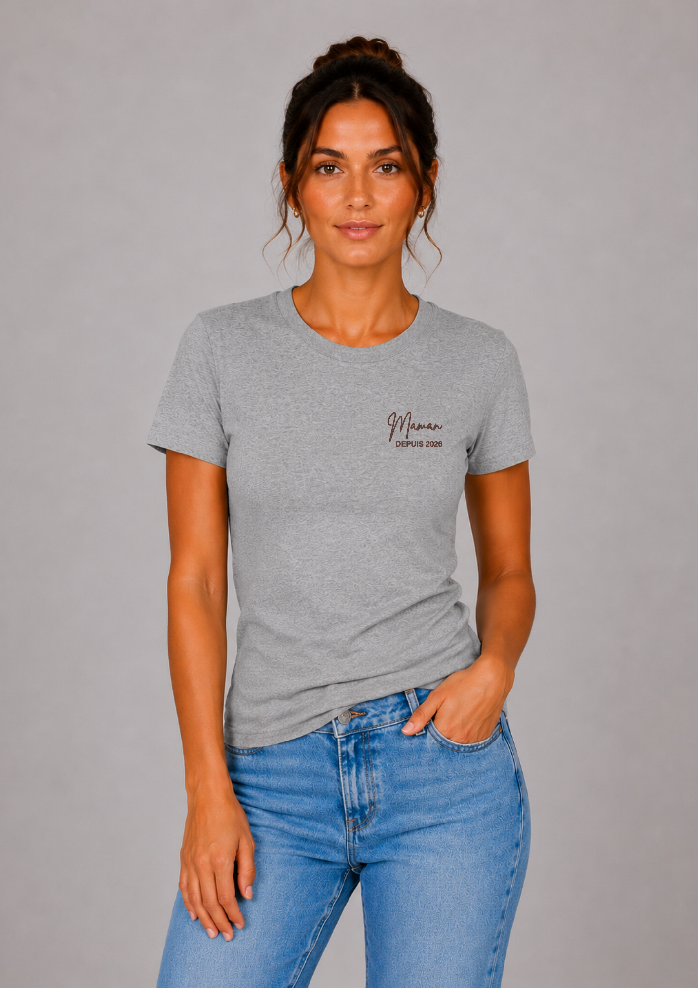 T-SHIRT - Broderie "Maman Depuis..."
