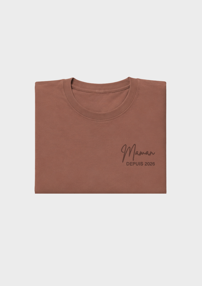 T-SHIRT - Broderie "Maman Depuis..."