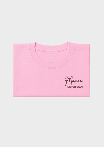 T-SHIRT - Broderie "Maman Depuis..."