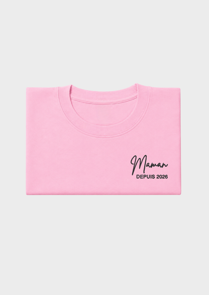 T-SHIRT - Broderie "Maman Depuis..."