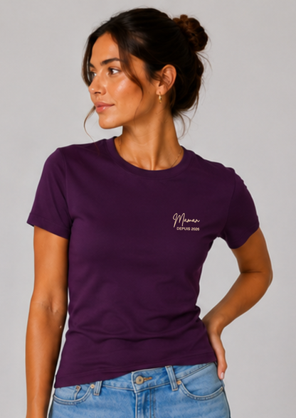 T-SHIRT - Broderie "Maman Depuis..."