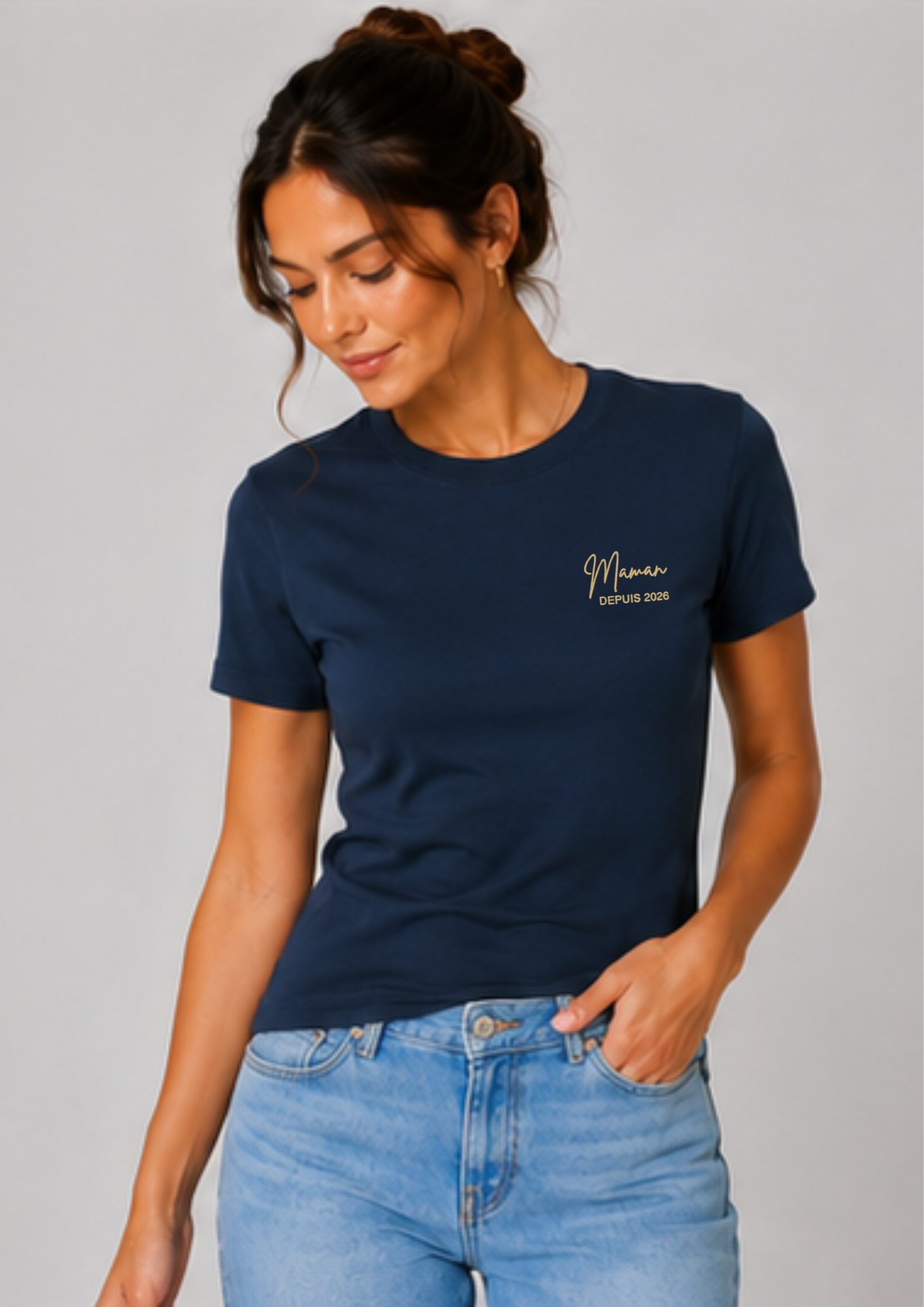 T-SHIRT - Broderie "Maman Depuis..."