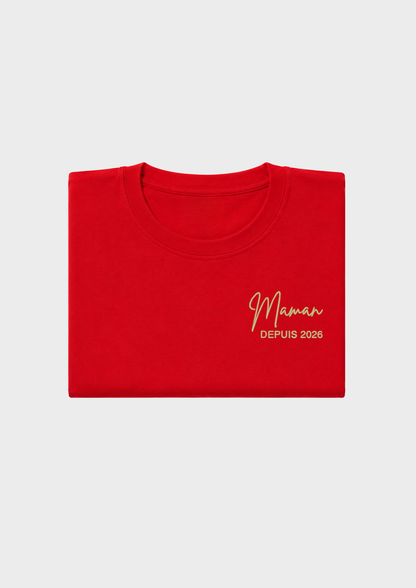 T-SHIRT - Broderie "Maman Depuis..."