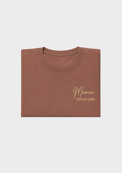 T-SHIRT - Broderie "Maman Depuis..."