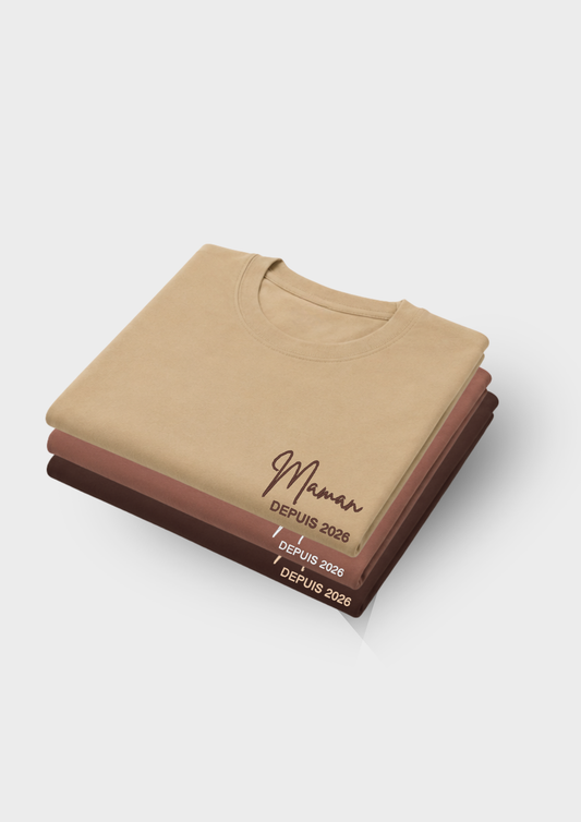 T-SHIRT - Broderie "Maman Depuis..."