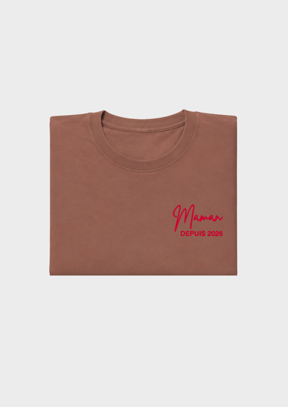 T-SHIRT - Broderie "Maman Depuis..."