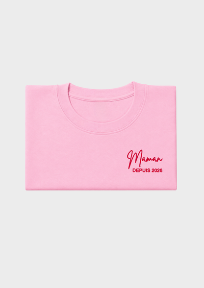 T-SHIRT - Broderie "Maman Depuis..."